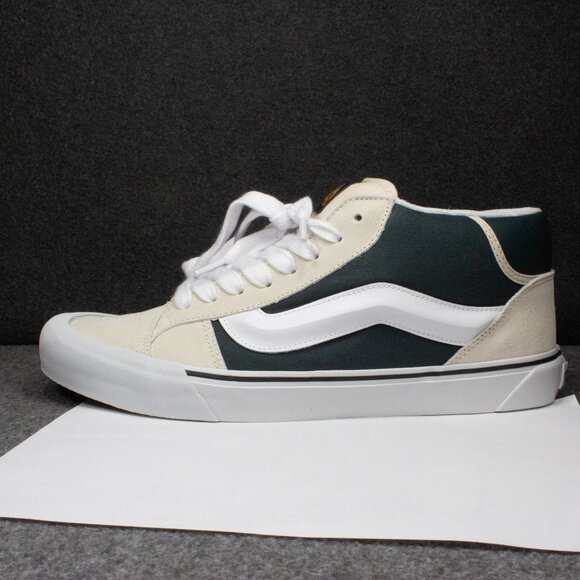 Vans Knu Mid Turtledove Beige Dark Green Skateboard Sneakers Mens Size 11.5 - Picture 8 of 12